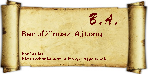 Bartánusz Ajtony névjegykártya